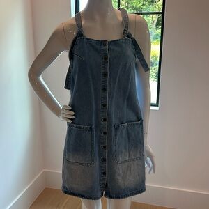 Button front denim billabong dress
